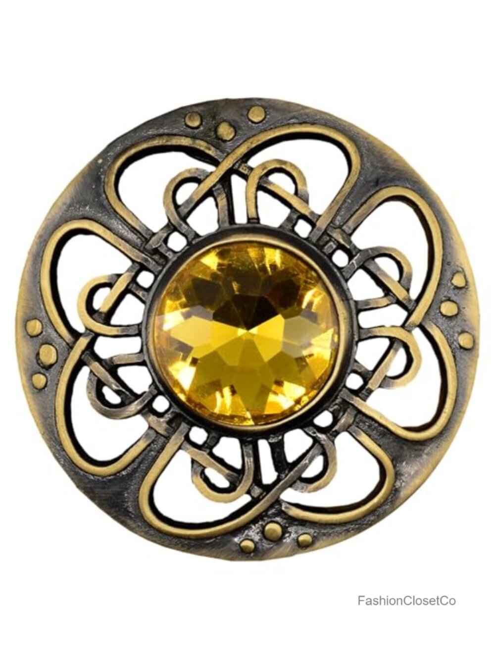 Celtic Knot Brooch Pewter 3-Inch Kilt Fly Plaid Pin